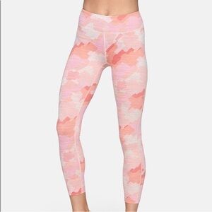 Outdoor Voices Pink White and Orange Camouflage Leggings